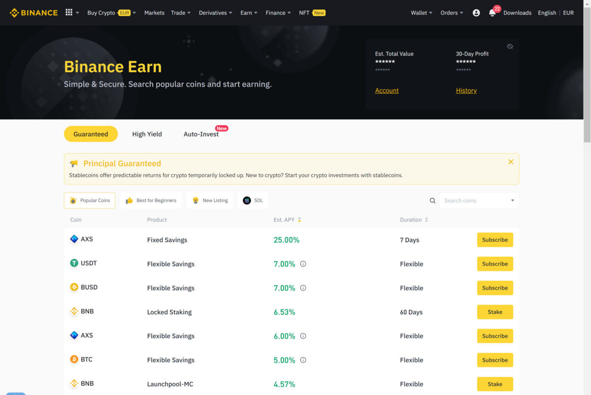 Binance Earn