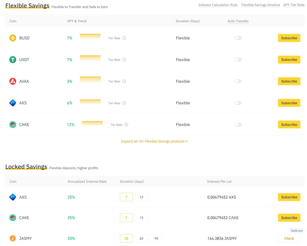 Binance Savings