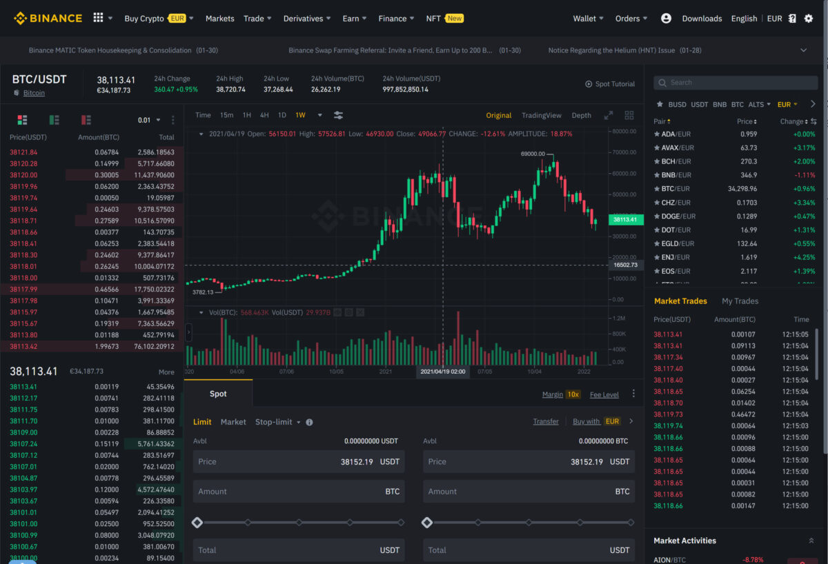 Binance classic trader