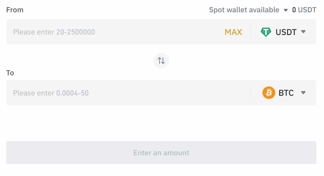 Binance convert