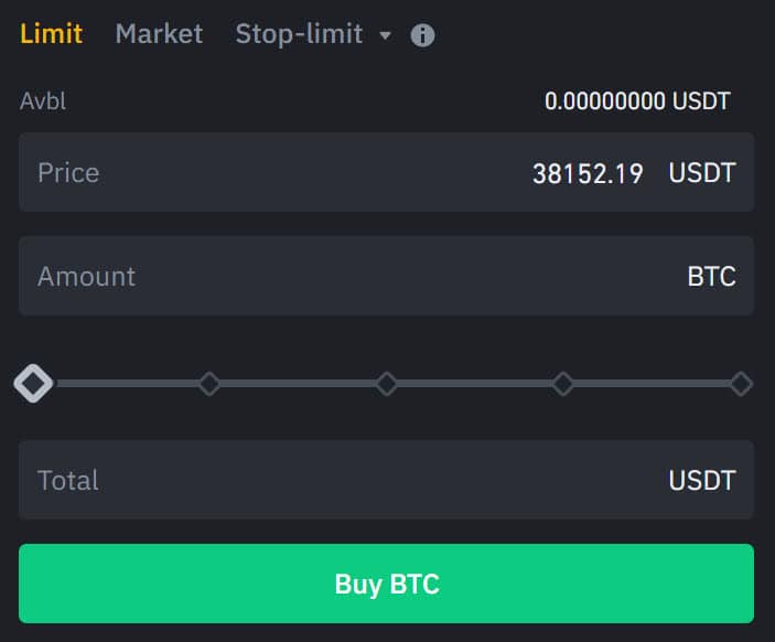 Binance order