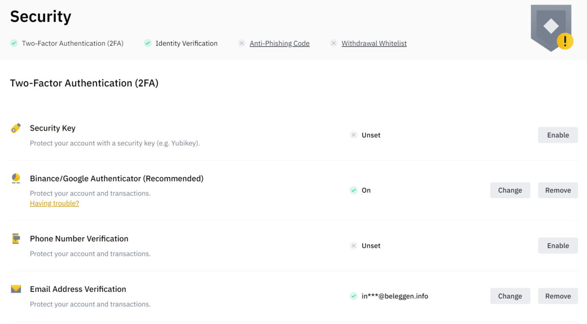Binance security