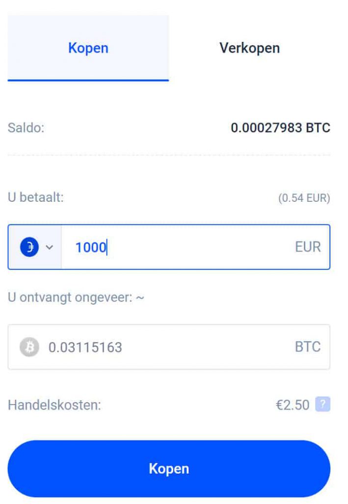 Bitcoins kopen Bitvavo