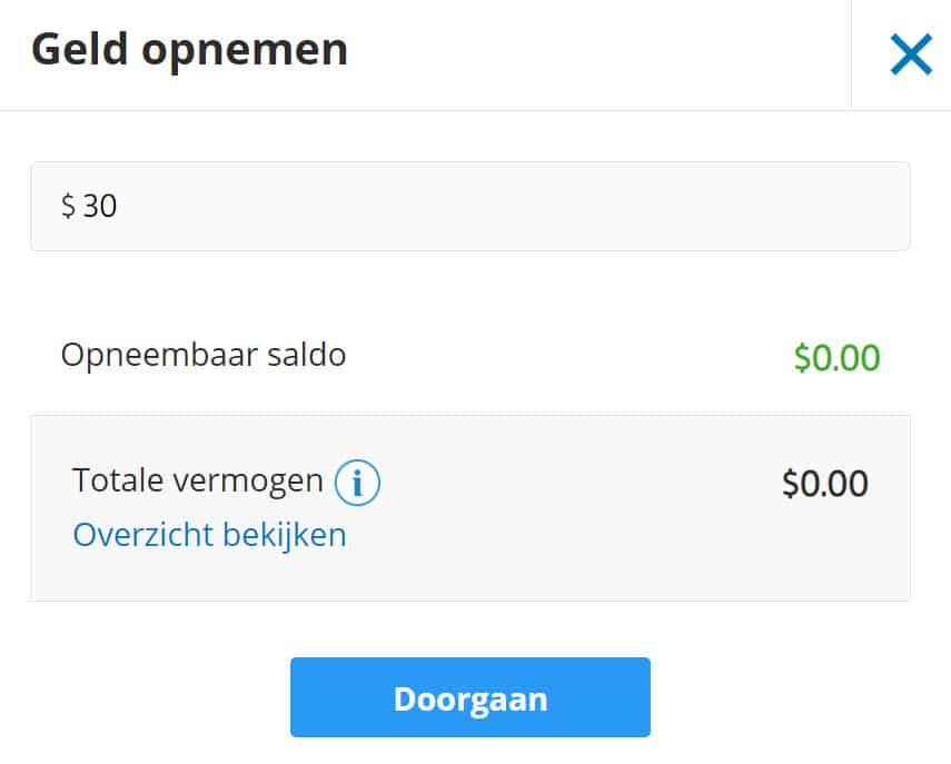 Geld opnemen eToro