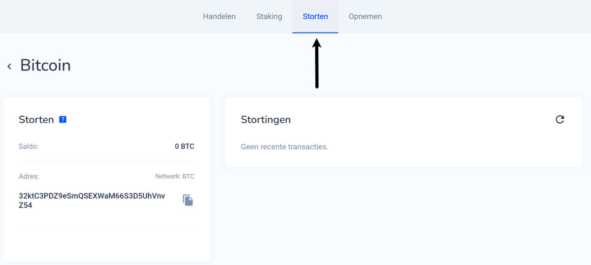Storten Binance naar Bitvavo